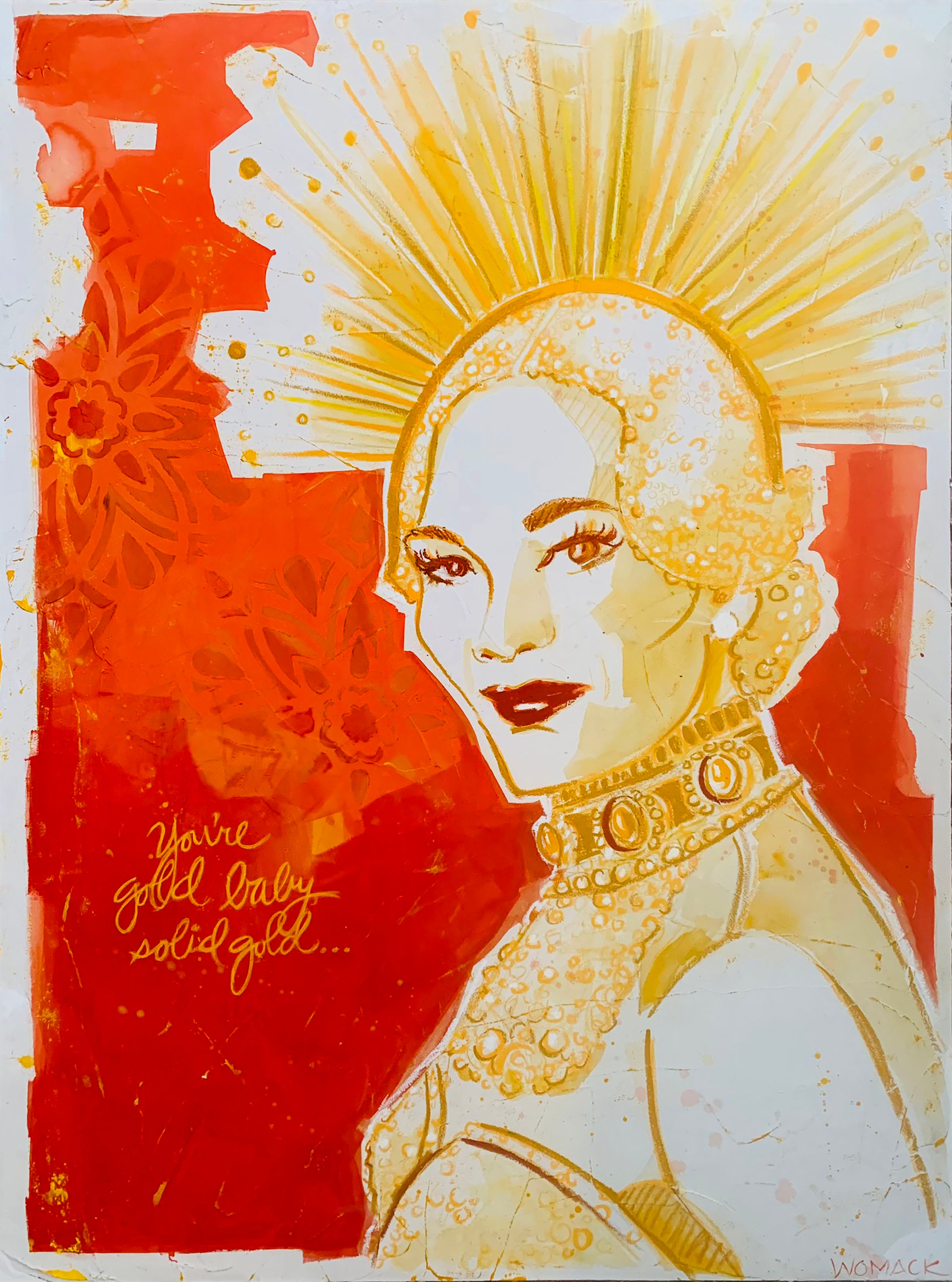 Gold Baby, Solid Gold Original Painting